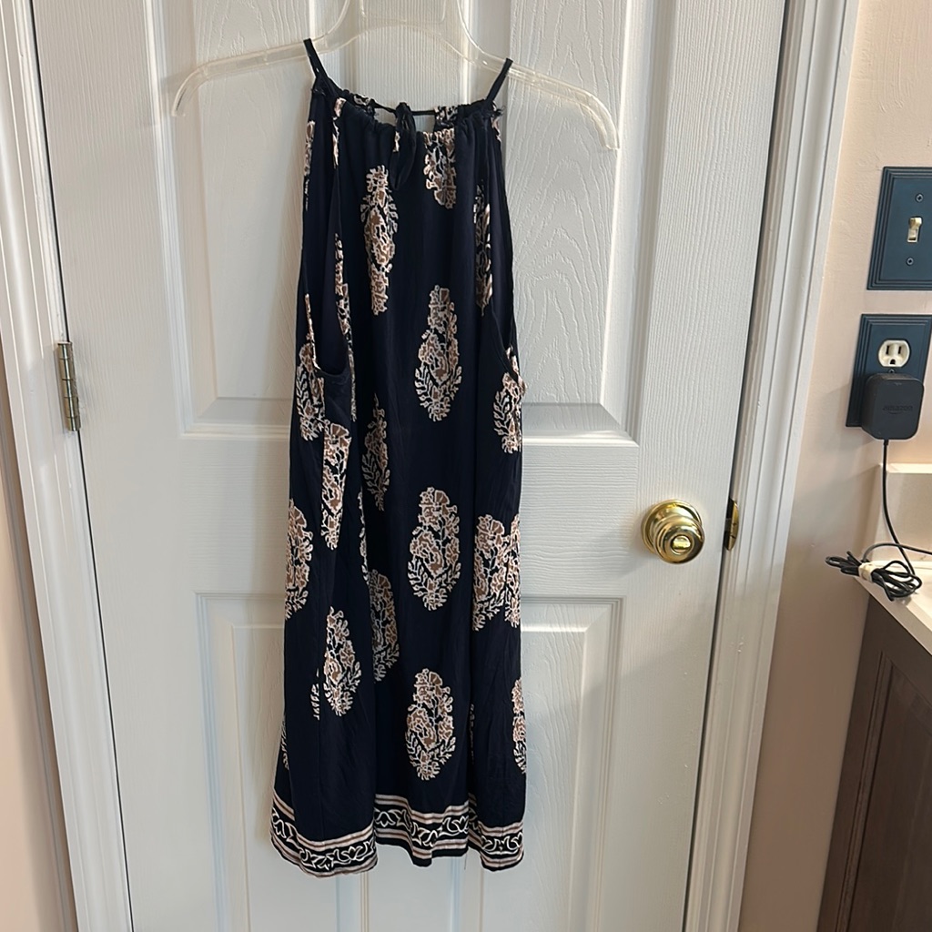 Blue And White Maxi A-Line Skirt Resort Wear